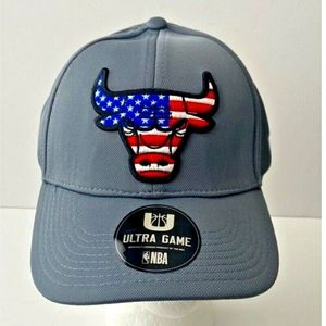* RARE* Ultra Game Chicago Bulls USA Flag logo Hat. One size fits most.